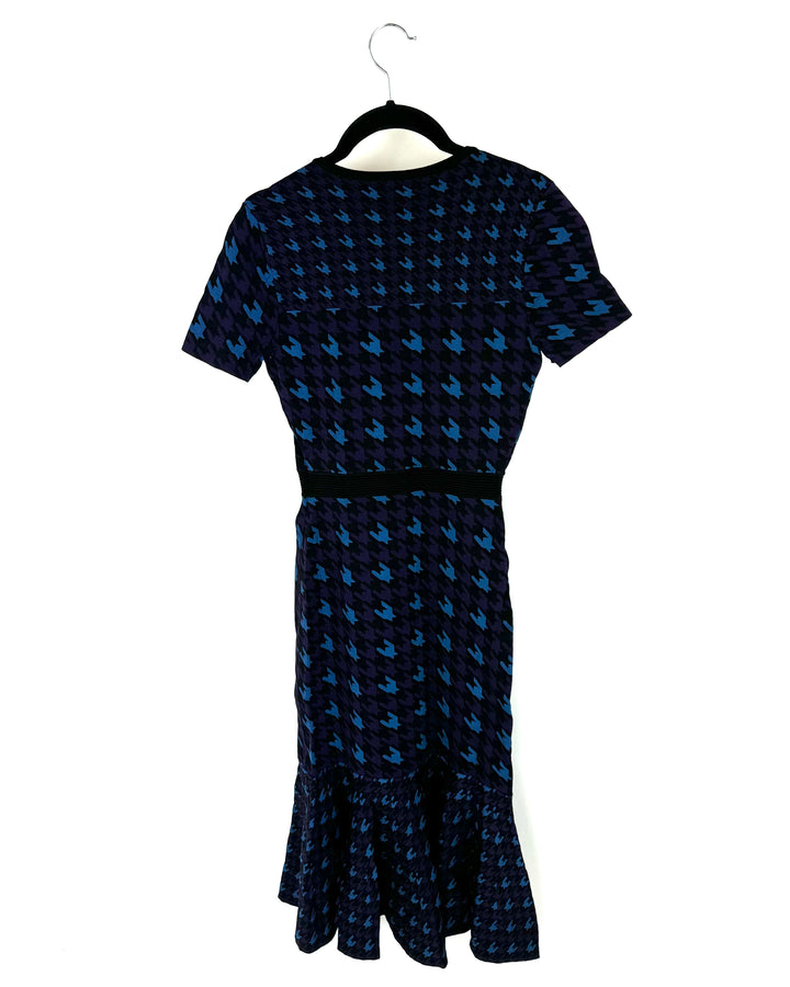 Black Houndstooth Knit Midi Dress - Extra Small