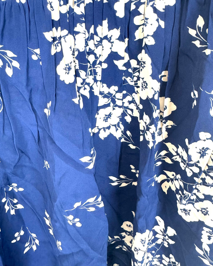 Blue Floral Print Blouse - Size 4/6