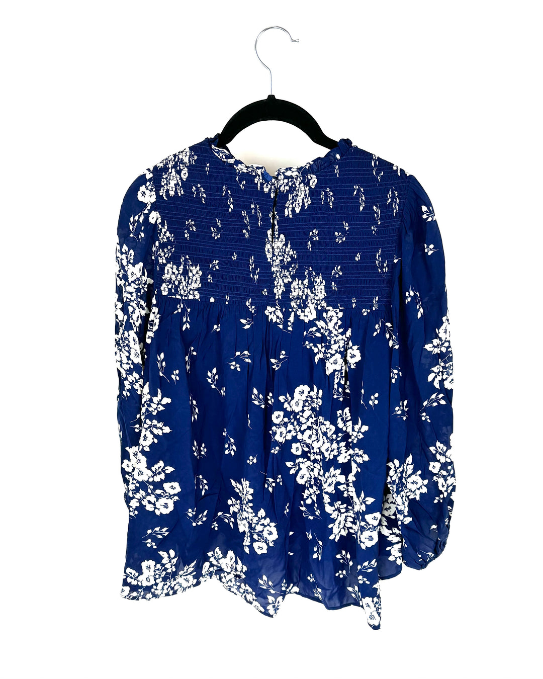 Blue Floral Print Blouse - Size 4/6