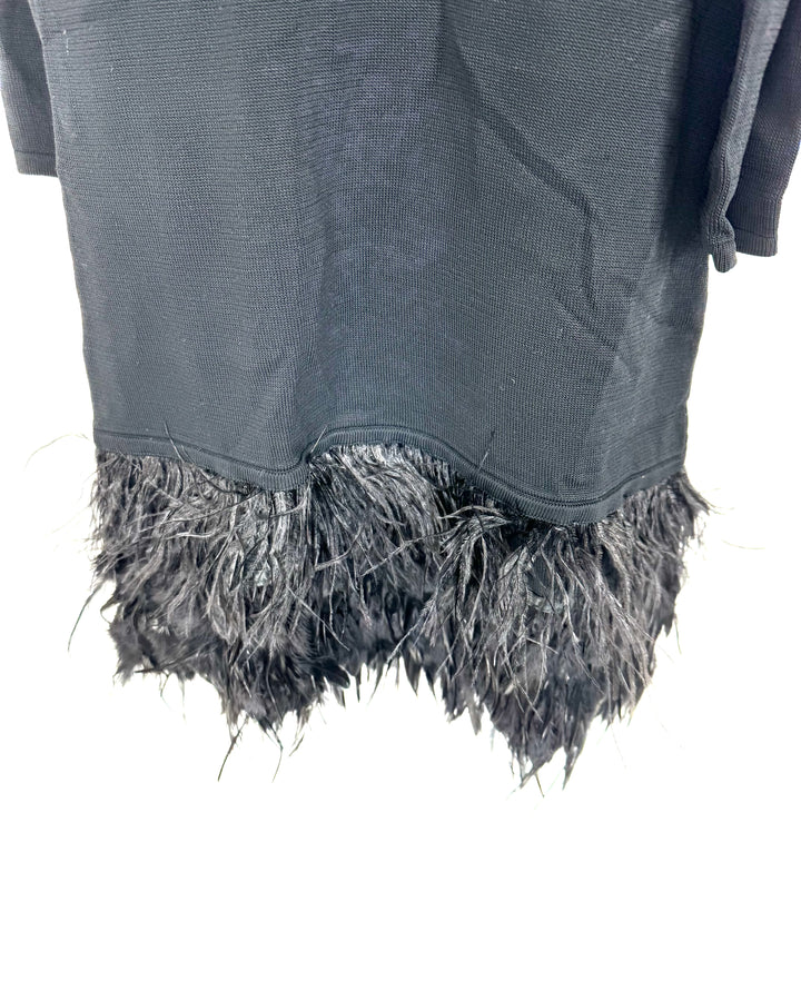 Black Feather Dress - Size 2
