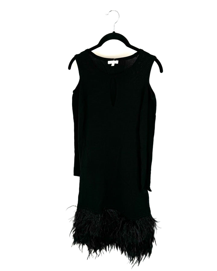 Black Feather Dress - Size 2