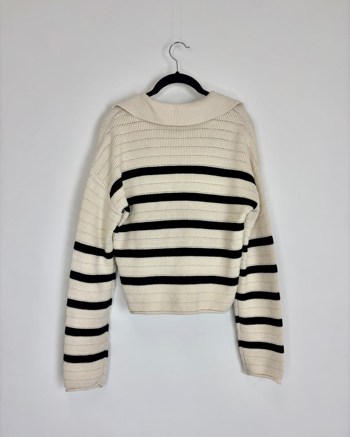 Striped Cream Cropped Sweater - Size 2/4