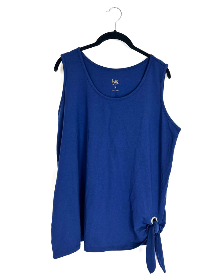 Navy Blue Top with Side Tie - Size 14/16