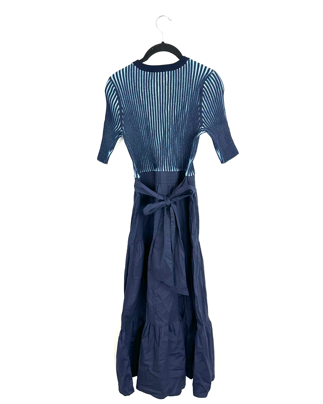 Blue Long Ribbed Bodice Dress - Size 2/4