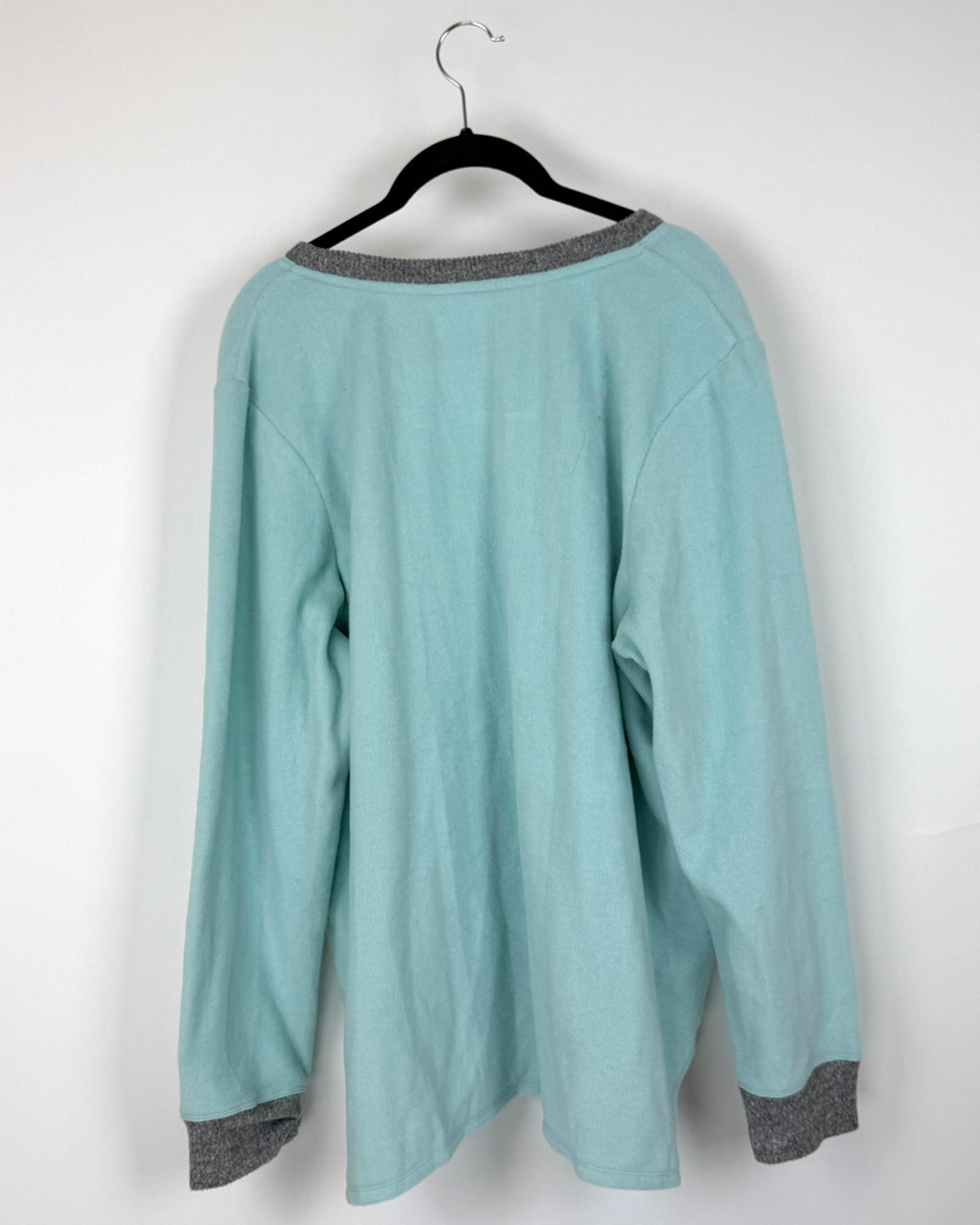 Teal Fleece Crewneck Sweater - Petite 1X