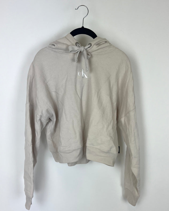 Beige Cropped Sweatshirt - Small