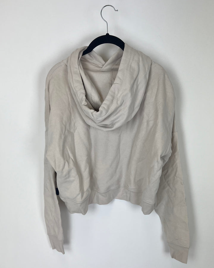 Beige Cropped Sweatshirt - Small