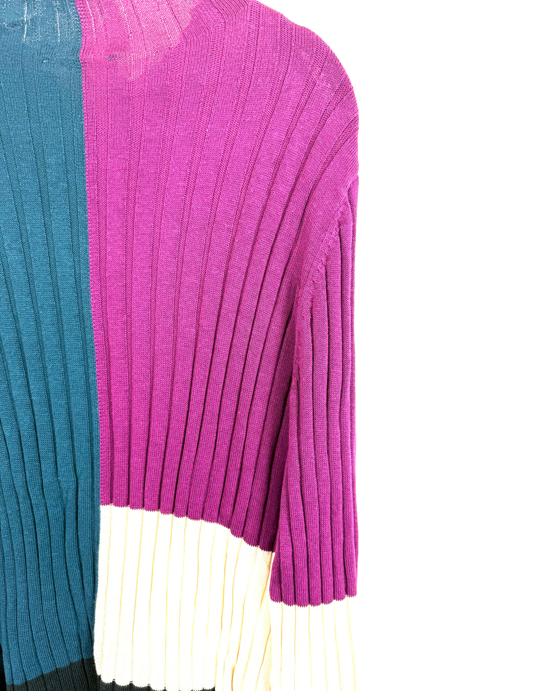 Colorblock Ribbed Mock Neck Sweater - Size 8/10