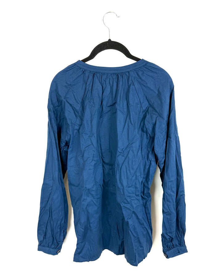 Dark Blue Button Down Top - Size 6/8