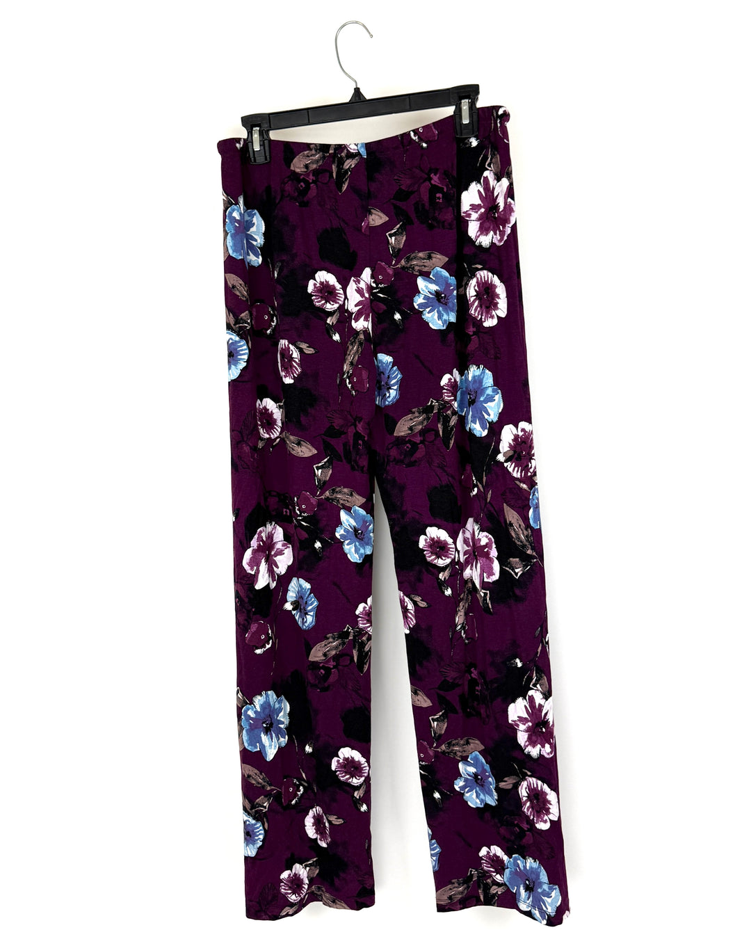 Dark Purple Floral Print Pajama Pants - Size 4/6