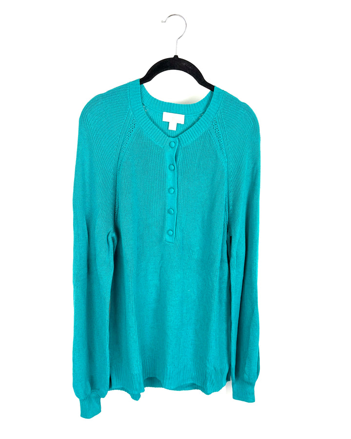 Teal Ruched Shoulder Top - Size 6/8