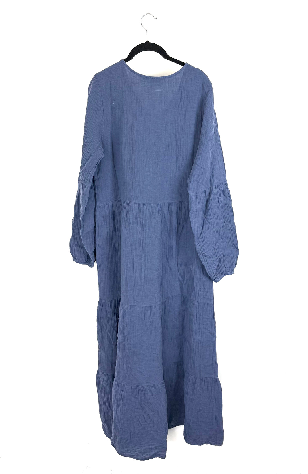 Midnight Blue Long Sleeve V Neck Long Dress - Size 6/8