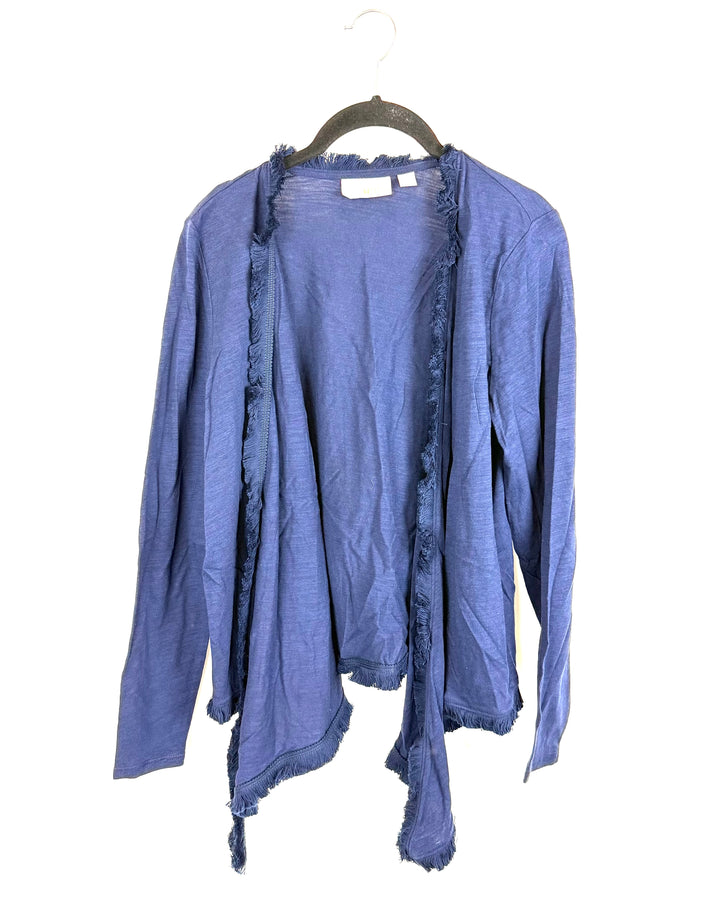 Navy Blue Fringed Cardigan - Size 6/8