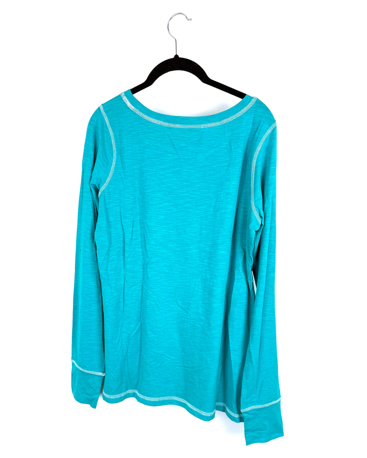 Turquoise Blue Long Sleeve Top -  Size 6/8