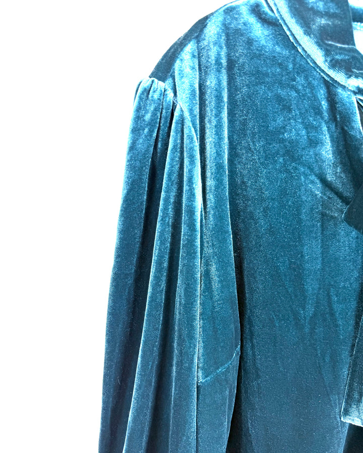 Dark Cyan Velour Top - Size 6/8