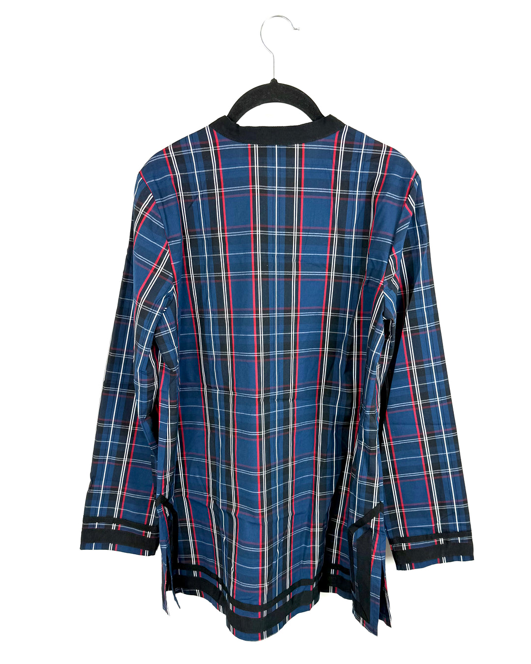 Dark Blue Plaid Blouse - Size 6/8
