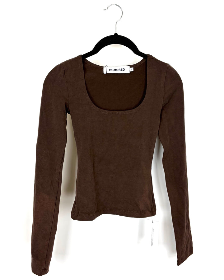 Brown Long Sleeve Top - Size 000/00