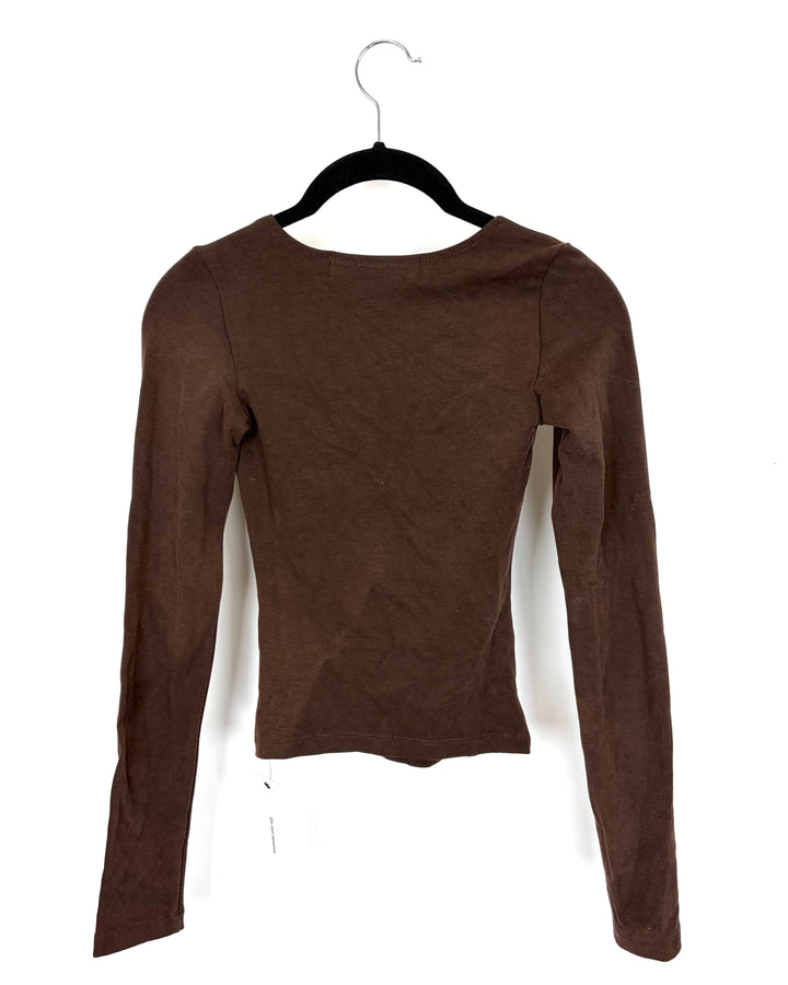 Brown Long Sleeve Top - Size 000/00