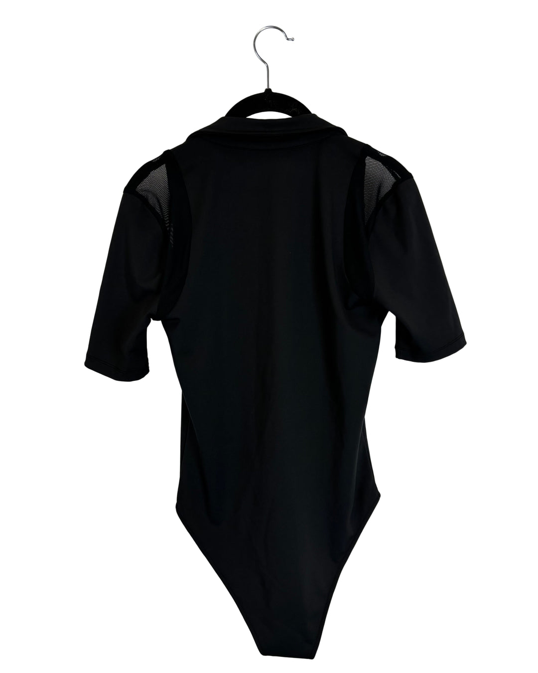 Black Button Up Collared Bodysuit - Size Small