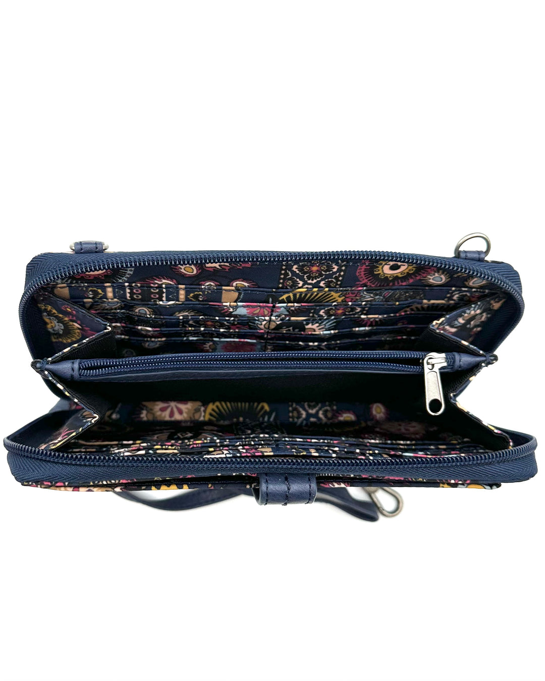 Navy Multicolor Paisley Crossbody Bag
