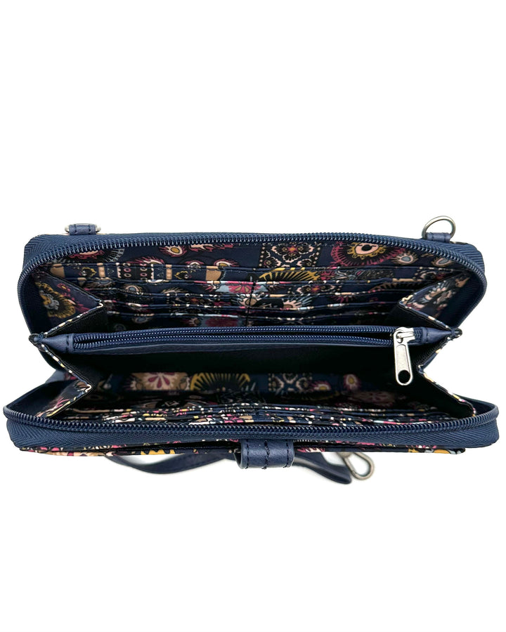 Navy Multicolor Paisley Crossbody Bag