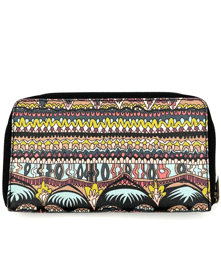 Multicolor Abstract Pattern Zipper Card Wallet