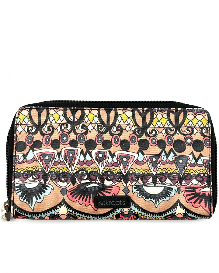 Multicolor Abstract Pattern Zipper Card Wallet