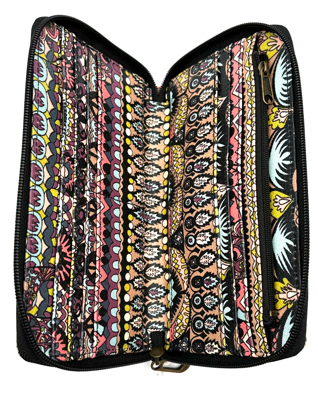 Multicolor Abstract Pattern Zipper Card Wallet
