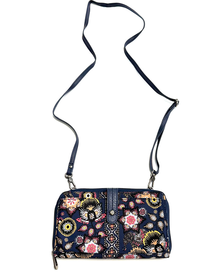 Navy Multicolor Paisley Crossbody Bag