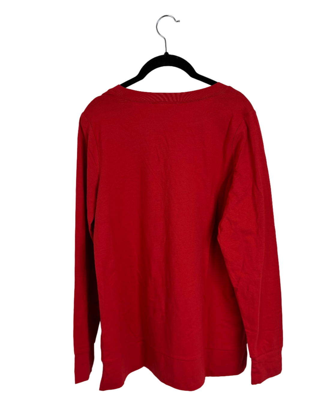 Red Plaid Bow Long Sleeve Top - Size 6/8