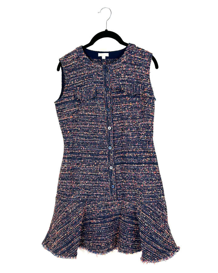 Multicolor Tweed Sleeveless Dress - Size 4