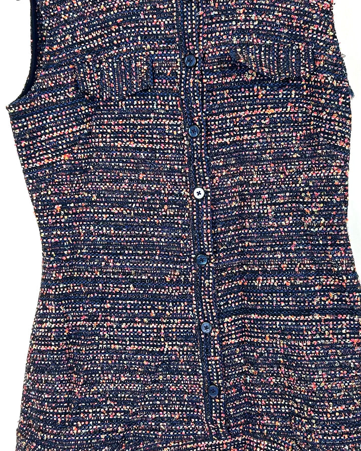Multicolor Tweed Sleeveless Dress - Size 4