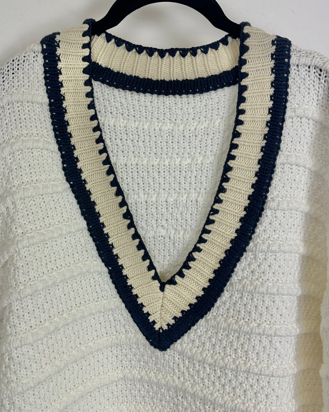 V-Neck Ribbed Knit Sweater - Size 6/8