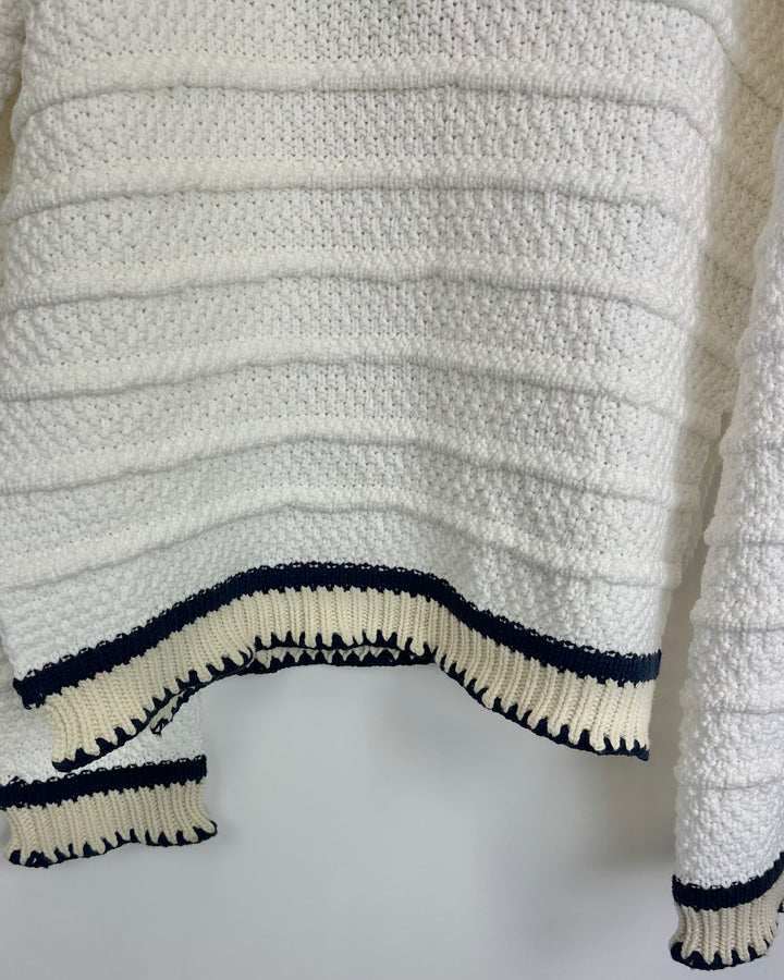 V-Neck Ribbed Knit Sweater - Size 6/8