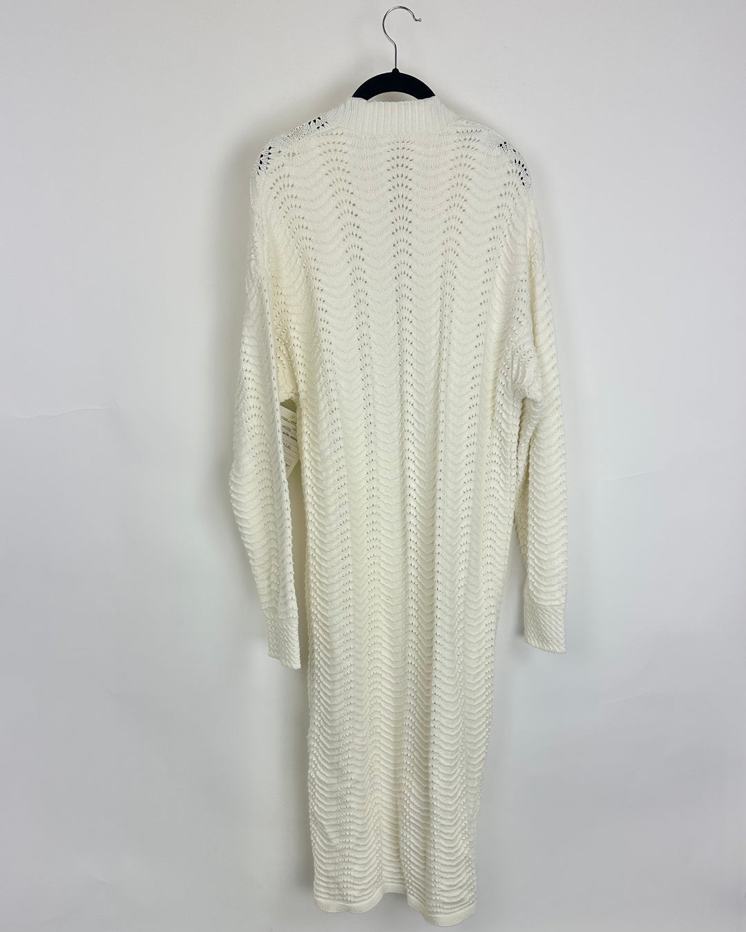 Ivory Open Knit Long Cardigan - Size 4/6