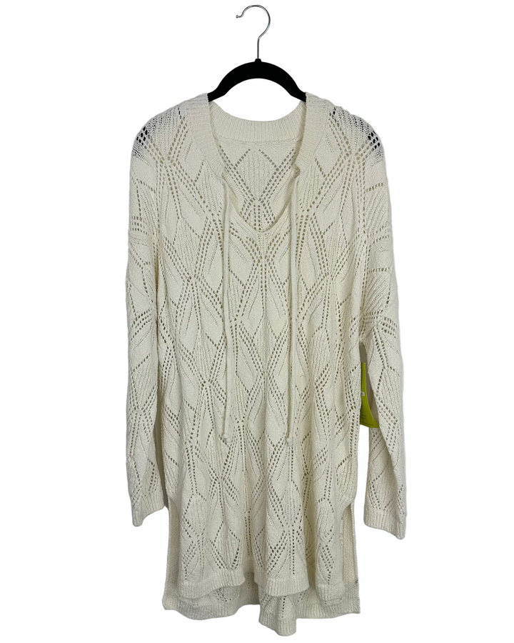 Cream Drawstring Sweater - Size 6/8