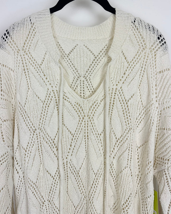 Cream Drawstring Sweater - Size 6/8