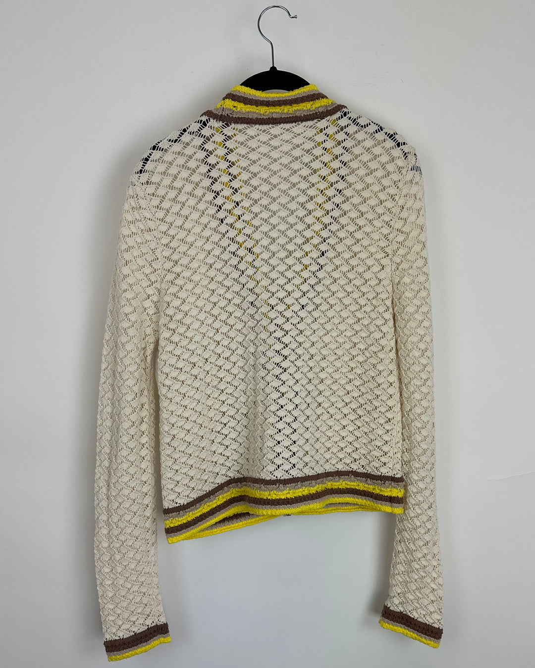 Cream Open Knit Cardigan- 6/8