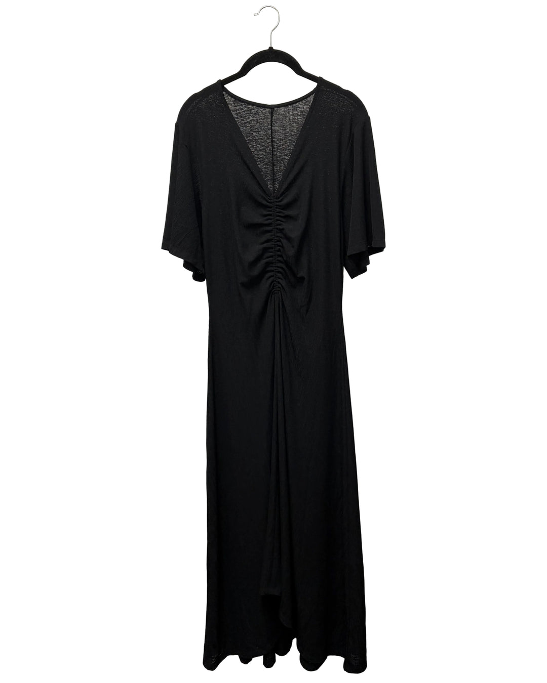 Ruched Front Black Dress - Size 4/6