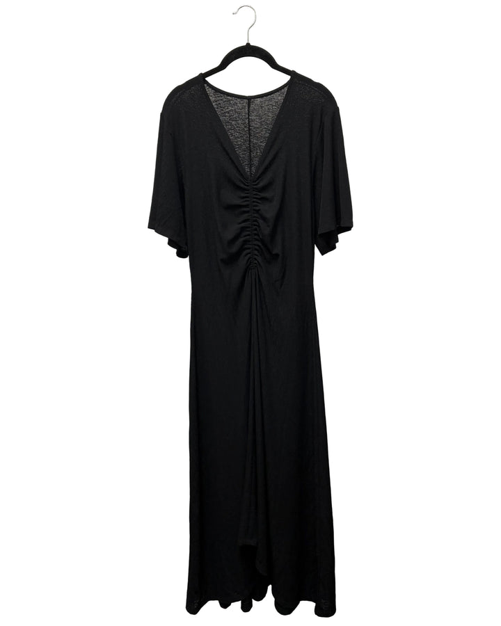 Ruched Front Black Dress - Size 4/6