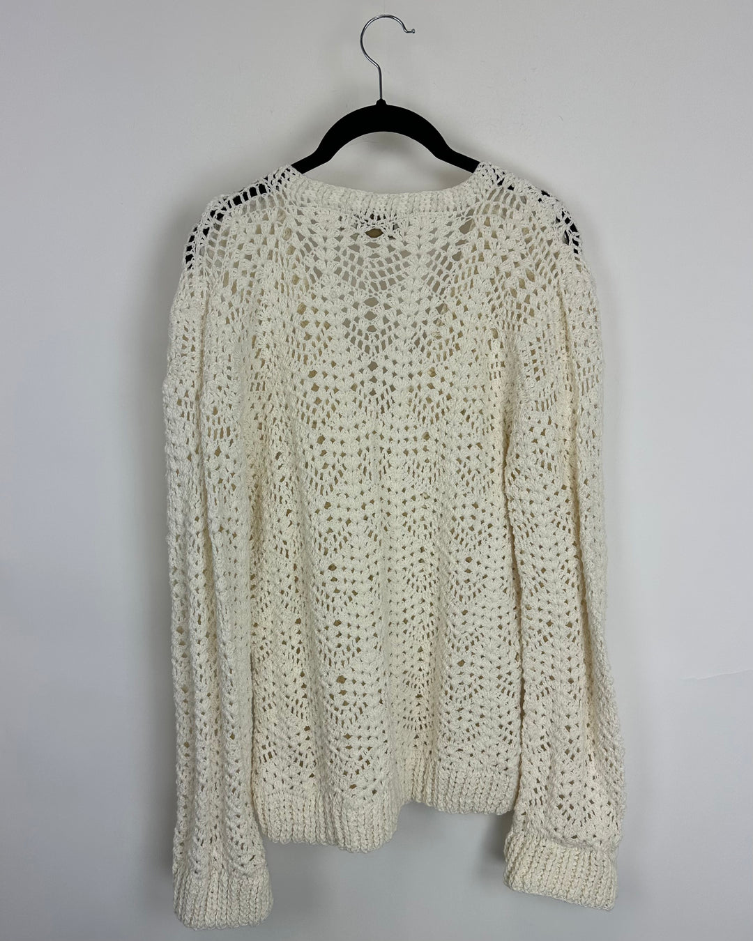 Crochet V-Neck Sweater- Size 2