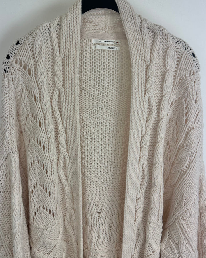 Beige Chunky Knit Cardigan -  Size 6/8