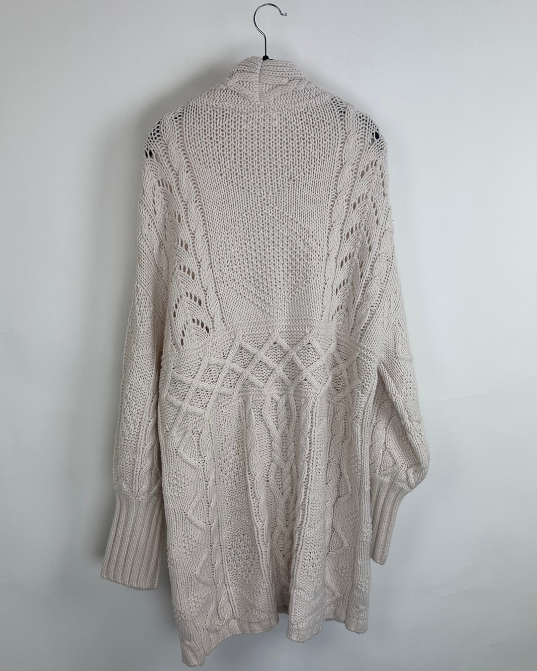 Beige Chunky Knit Cardigan -  Size 6/8