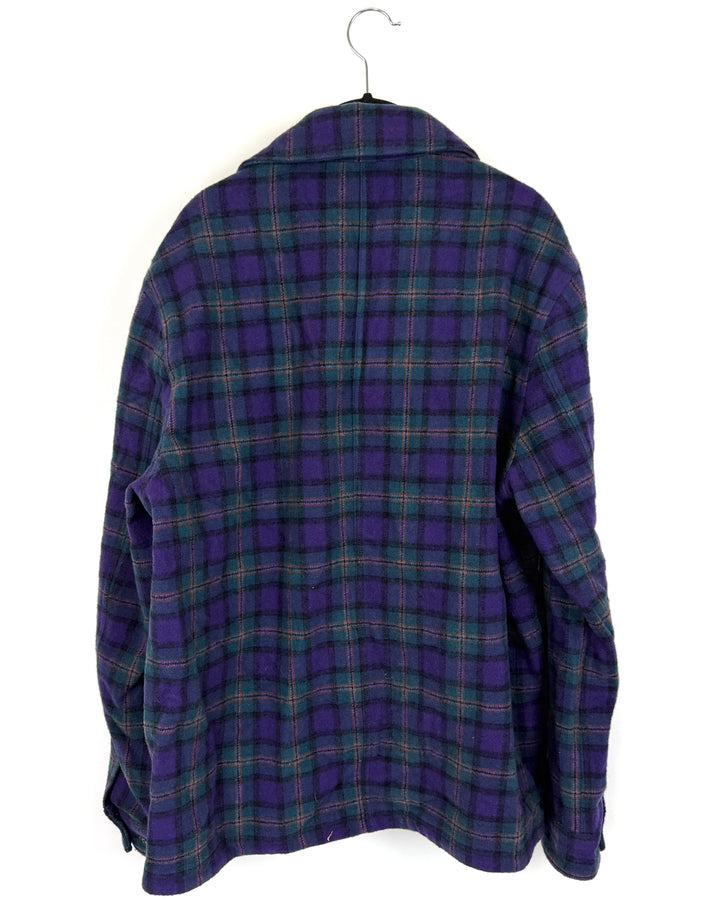 MENS Purple Plaid Jacket - Medium
