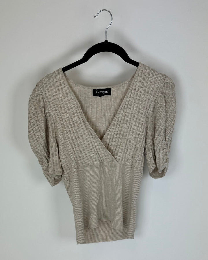 Beige Fitted Sweater - Small