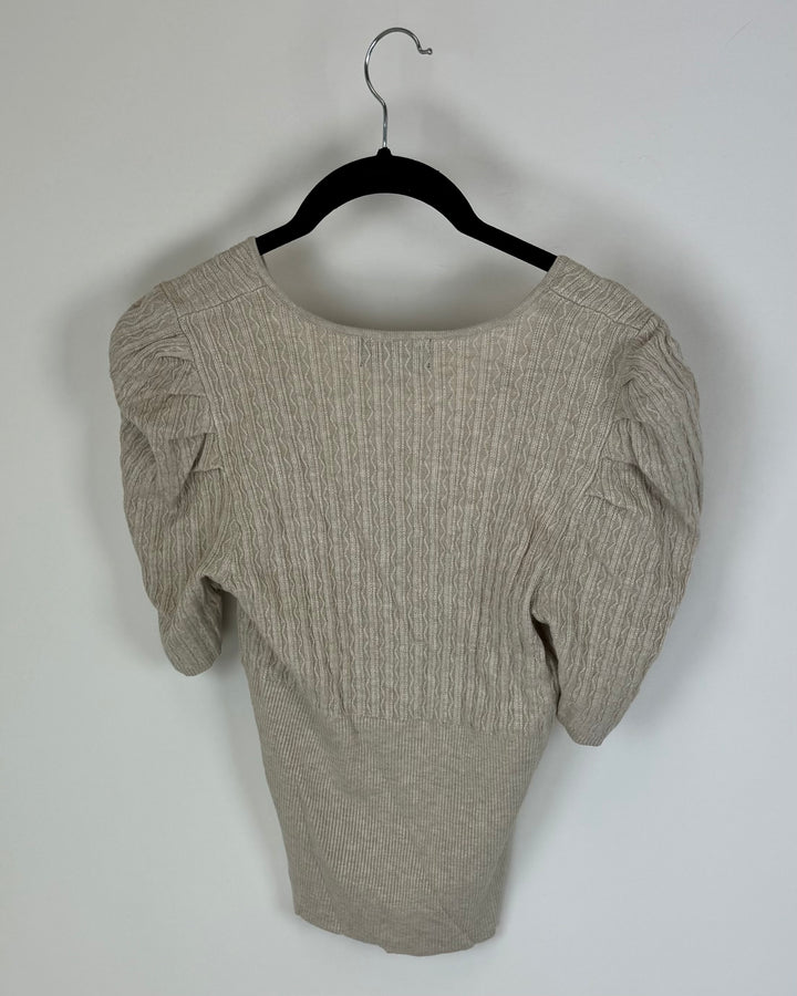 Beige Fitted Sweater - Small