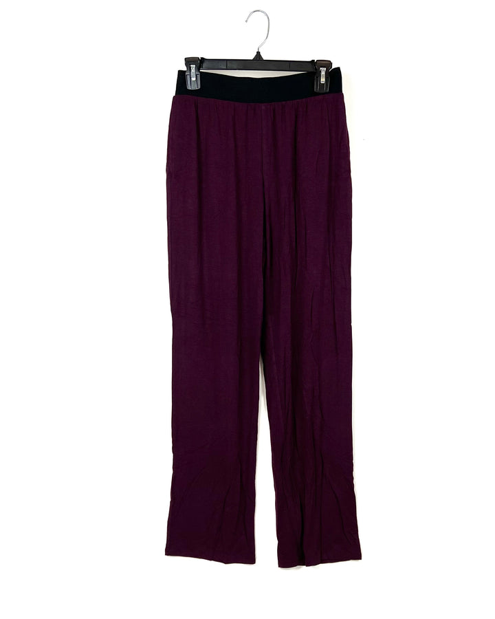 Purple Sleep Pants With Black Waistband - Small