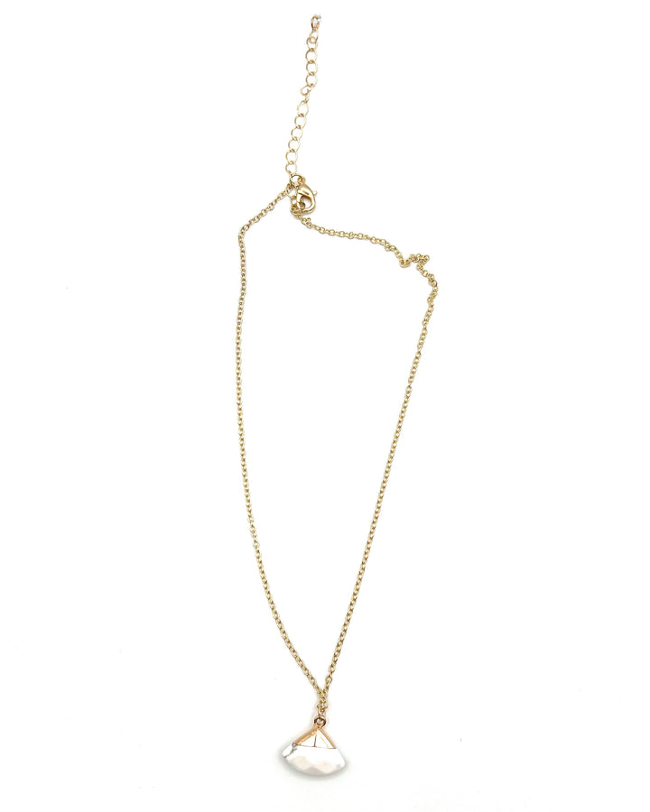 Gold Marble Charm Necklace