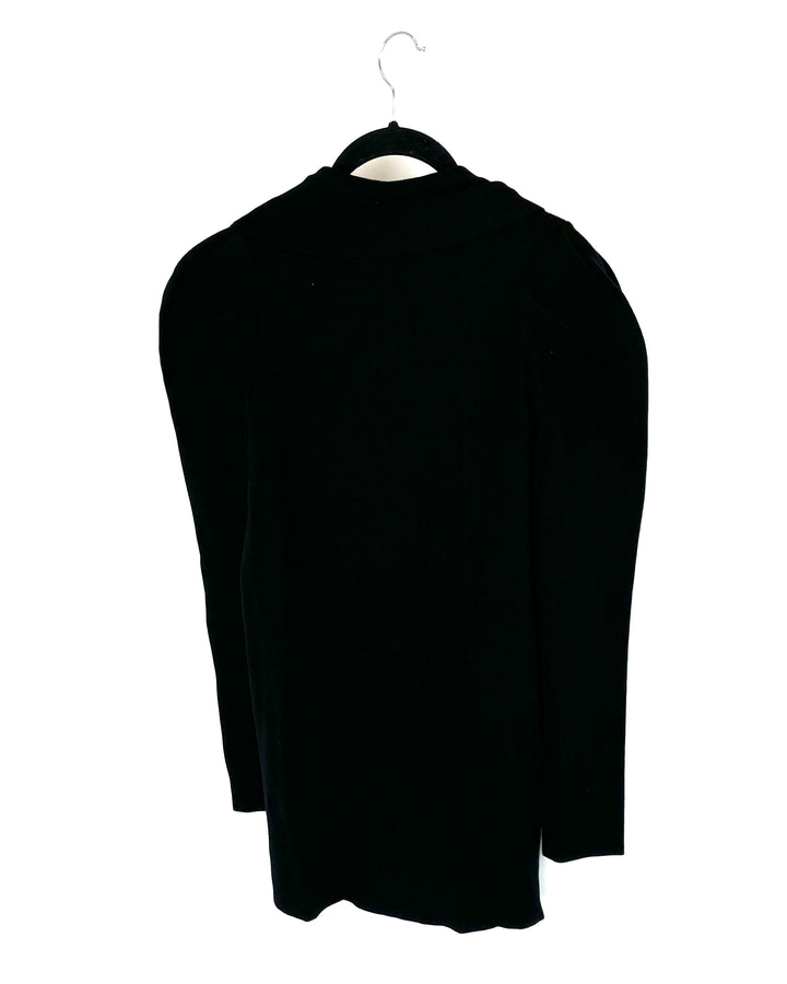 Black Long Cardigan Blazer - Size 6/8