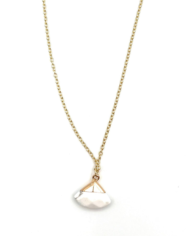 Gold Marble Charm Necklace